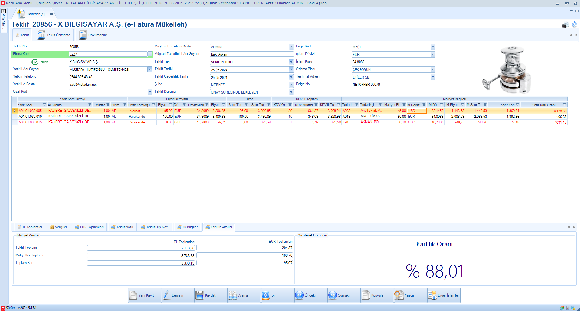 Teklif Hazırlama Giriş Ekranı