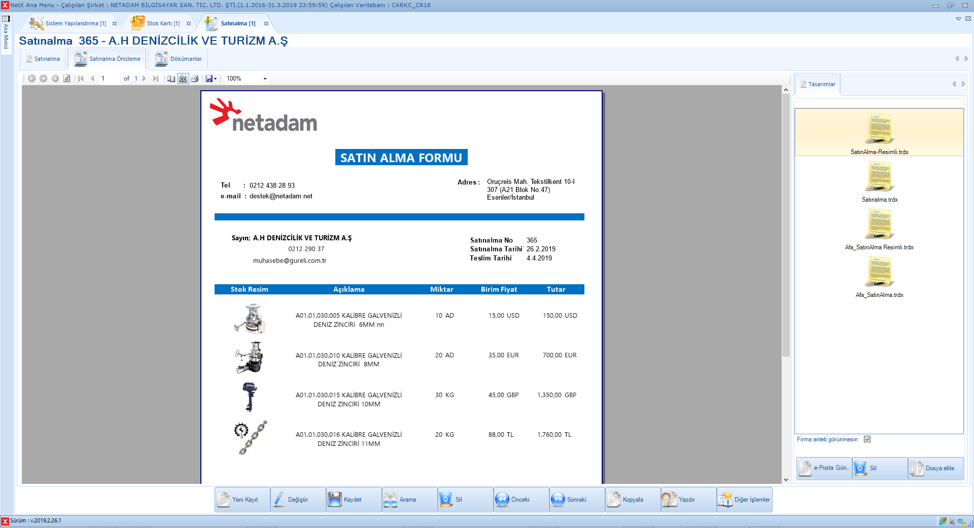 Satınalma Formu Örneği