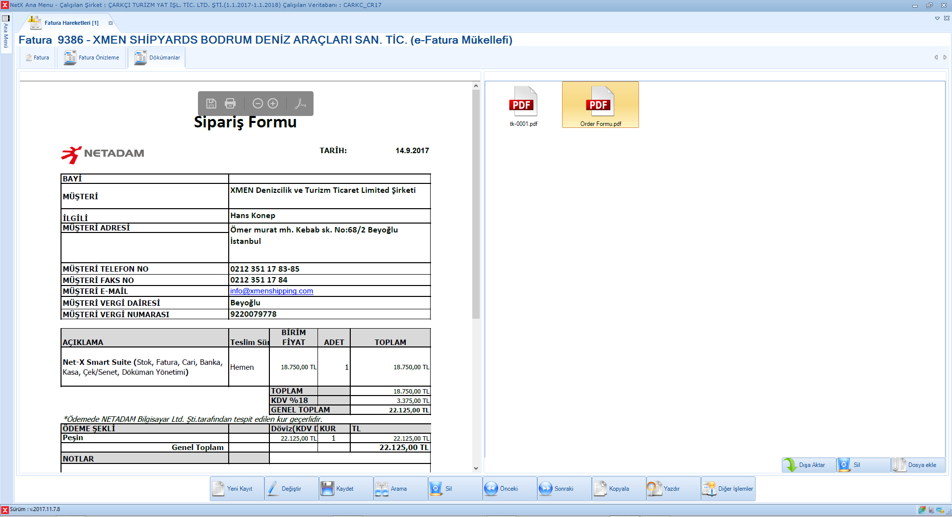 İhracat Faturasına Dosya Ekleme