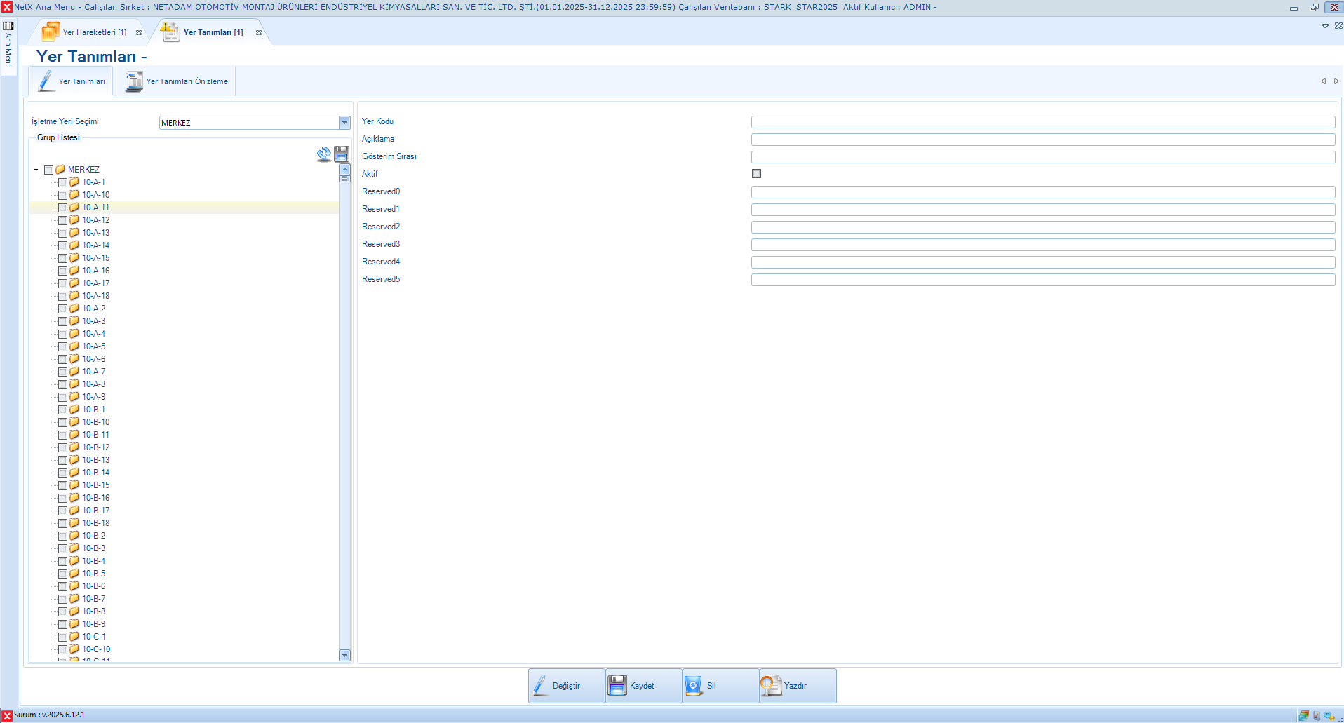 WMS Depo Raf Tanımları