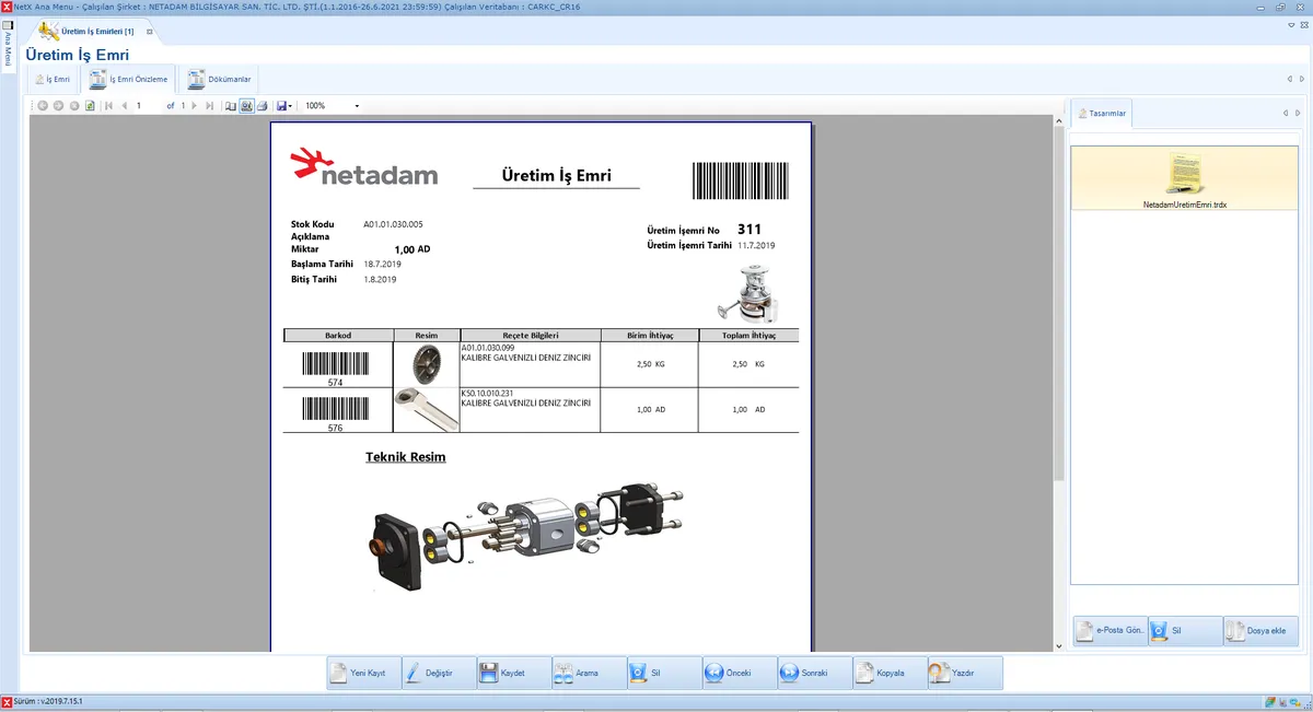 Basit Üretim Modülü (Reçete Bazlı)
