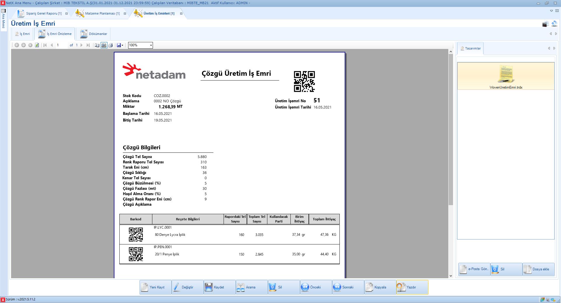 Net-X Woven Dokuma Üretim Modülü