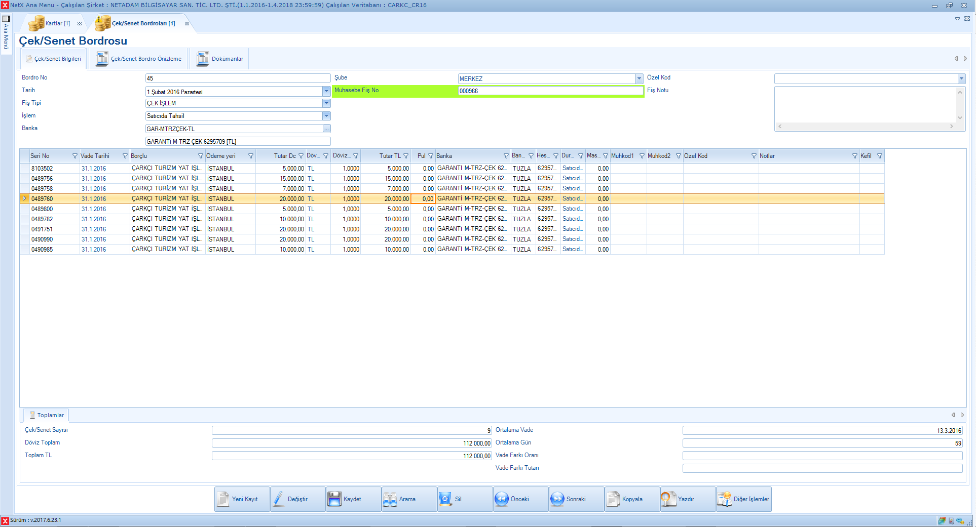 Net-X Woven Çek Senet Modülü