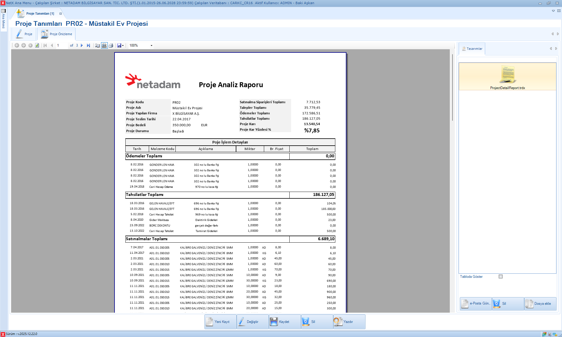 Proje Karlılık Raporu Örneği